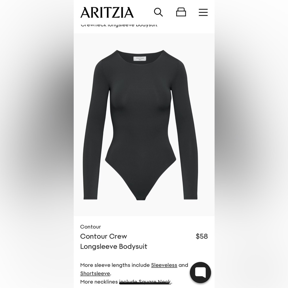 ARITZIA Babaton Crew Long Sleeve Bodysuit